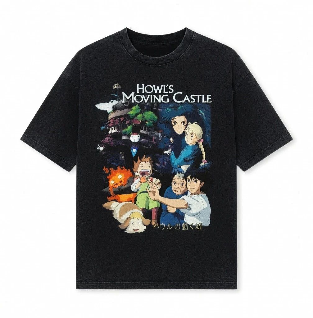 T-Shirt Fantasy Anime Style Magic Castle Cartoon Graphic Tee Unisex T-shirt, Sweatshirt, Hoodie, Long Sleeve Tee - T-Shirt, Sweatshirt, Hoodie