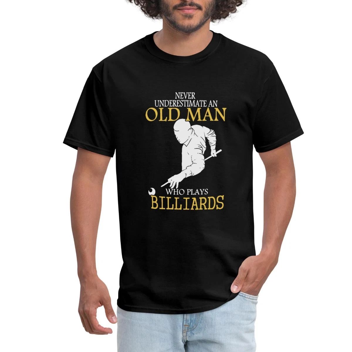 Never Underestimate An Old Man Billiards Men's T-Shirt Unisex T-shirt, Sweatshirt, Hoodie, Long Sleeve Tee - T-Shirt, Sweatshirt, Hoodie
