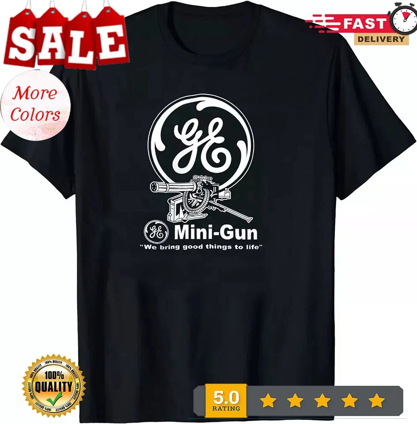 NEW LIMITED General Electric MINI GUN Funny T-Shirt Unisex T-shirt, Sweatshirt, Hoodie, Long Sleeve Tee - T-Shirt, Sweatshirt, Hoodie