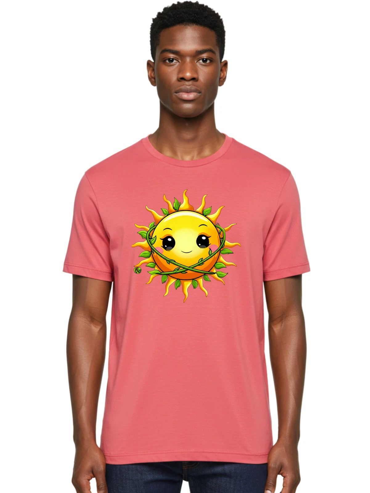 Kawaii-Sun Mens Graphic Tee, 100% Cotton, Casual Summer Wear Unisex T-shirt, Sweatshirt, Hoodie, Long Sleeve Tee - T-Shirt, Sweatshirt, Hoodie
