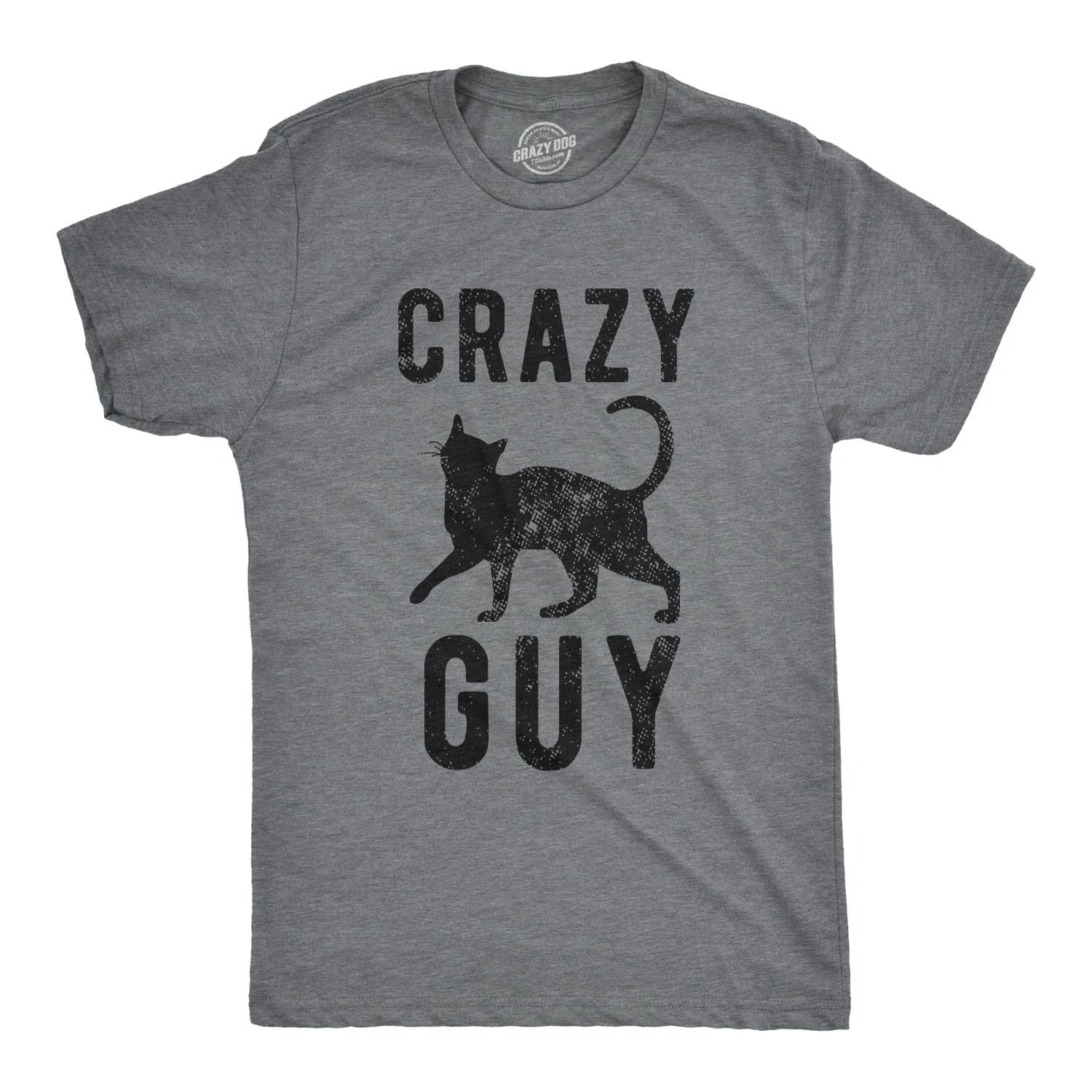 Mens Crazy Cat Guy T Shirt Funny Pet Kitty Lover Tee Unisex T-shirt, Sweatshirt, Hoodie, Long Sleeve Tee - T-Shirt, Sweatshirt, Hoodie