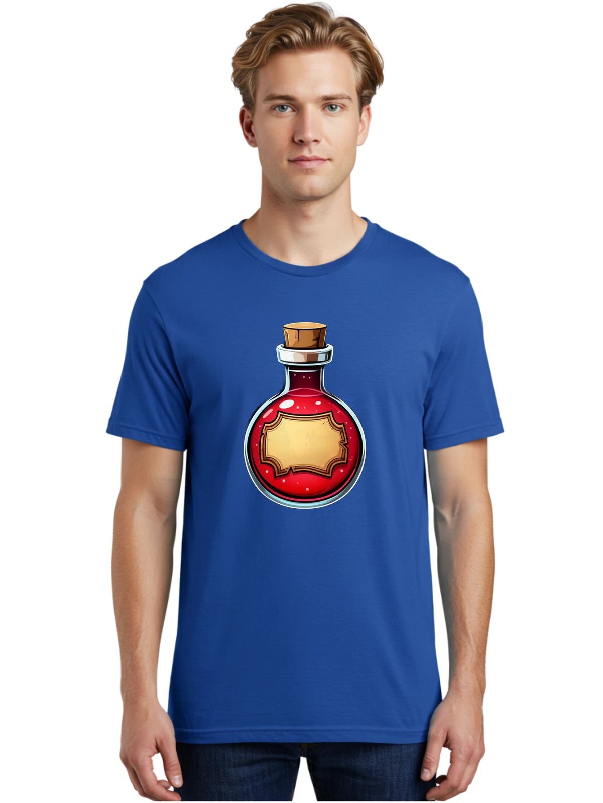 Magic-Potion-Bottle Mens Graphic Tee, 100% Cotton, Casual Summer Wear Unisex T-shirt, Sweatshirt, Hoodie, Long Sleeve Tee - T-Shirt, Sweatshirt, Hoodie
