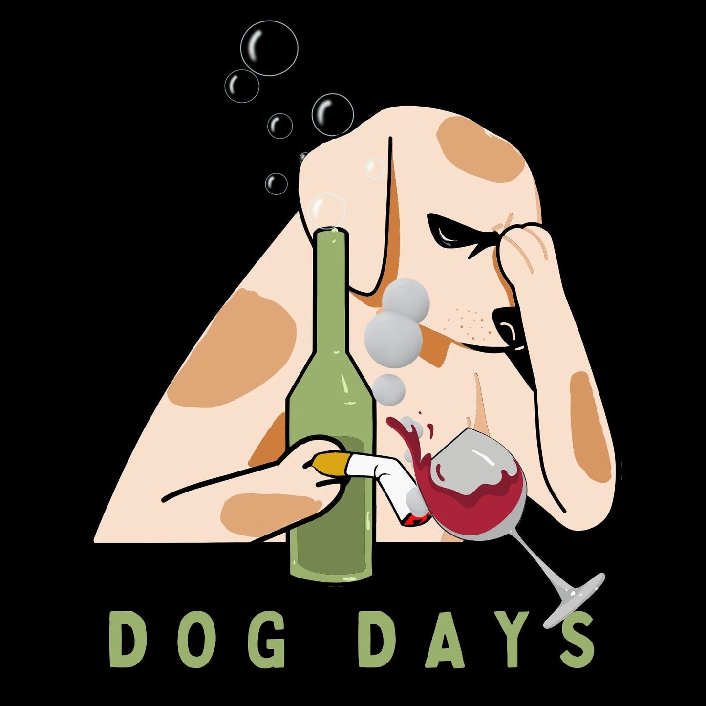 Dog Days, T-Shirt, Funny Frustrated Pooch Illustration. Animal, Pet Lovers Gift! Unisex T-shirt, Sweatshirt, Hoodie, Long Sleeve Tee - T-Shirt, Sweatshirt, Hoodie