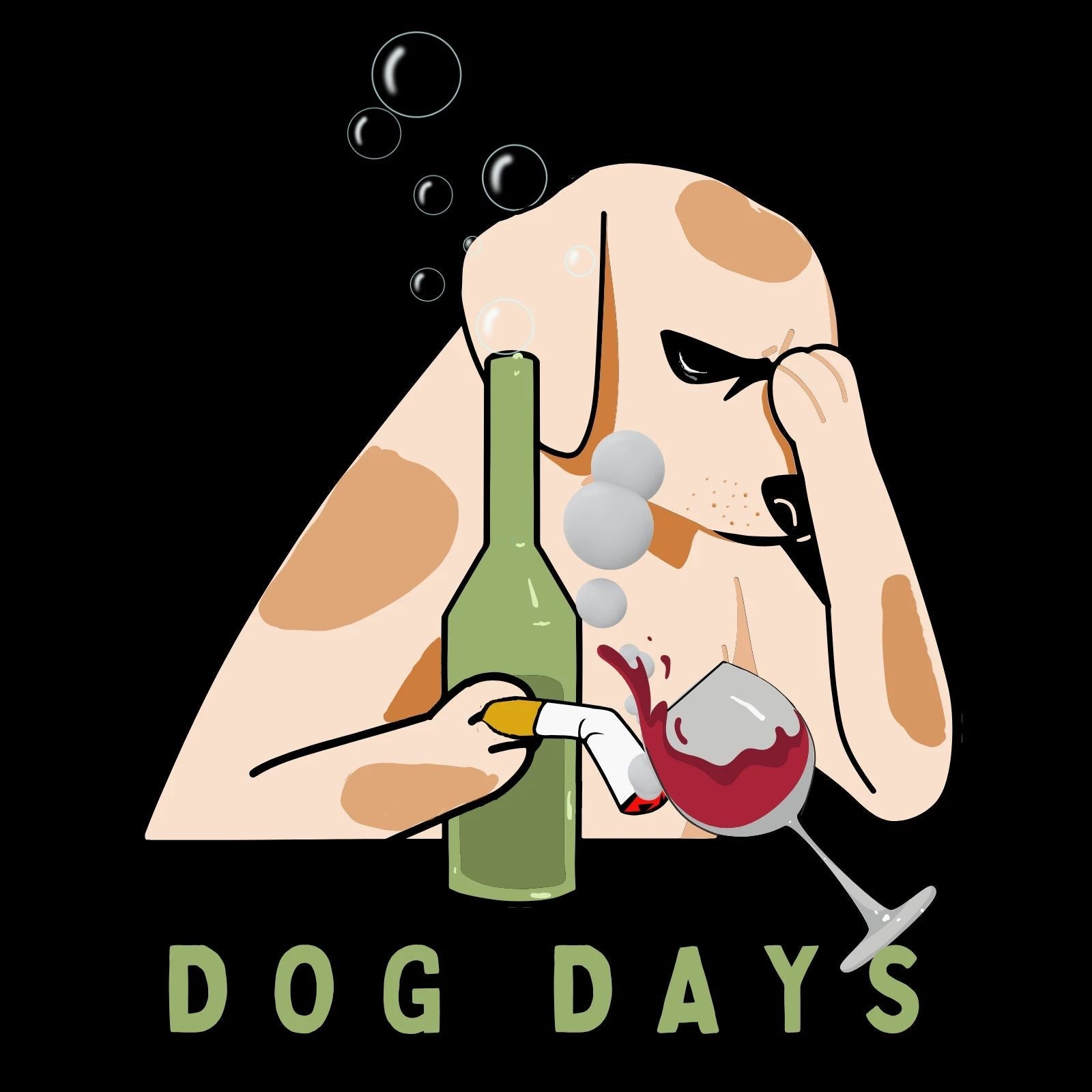 Dog Days, T-Shirt, Funny Frustrated Pooch Illustration. Animal, Pet Lovers Gift! Unisex T-shirt, Sweatshirt, Hoodie, Long Sleeve Tee - T-Shirt, Sweatshirt, Hoodie