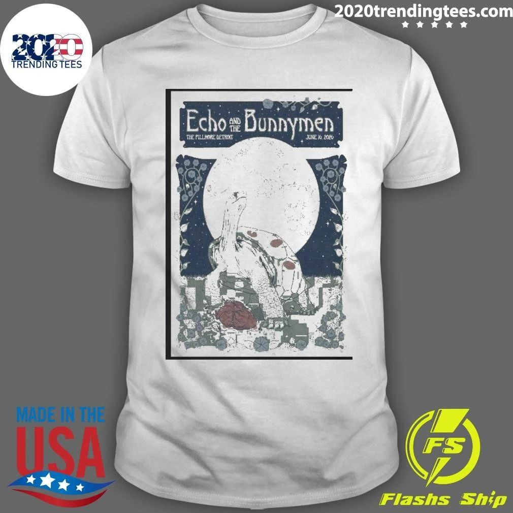 Echo And The Bunnymen The Fillmore Detroit MI June 16 2026 Poster Shirt Unisex T-shirt, Sweatshirt, Hoodie, Long Sleeve Tee - T-Shirt, Sweatshirt, Hoodie