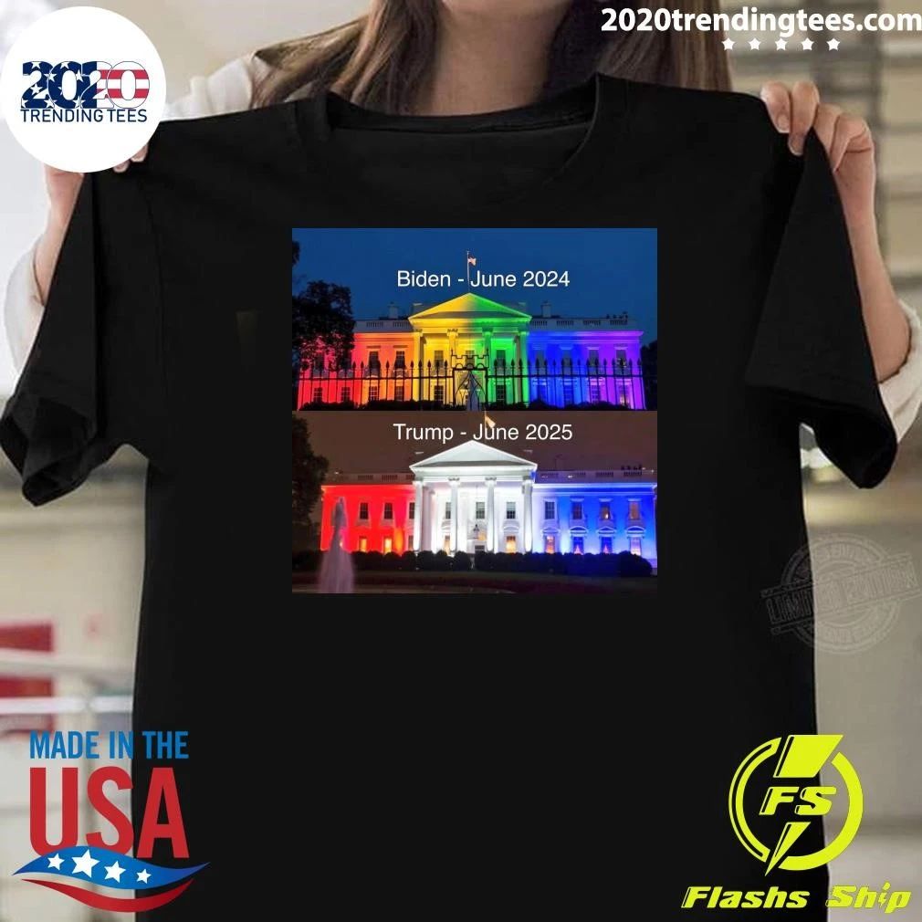 Biden June 2024 Trump June 2025 Shirt Unisex T-shirt, Sweatshirt, Hoodie, Long Sleeve Tee - T-Shirt, Sweatshirt, Hoodie