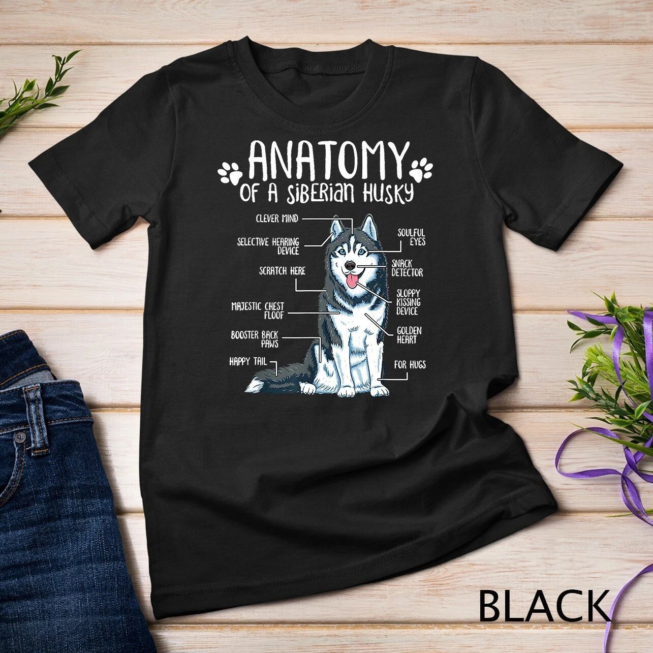 Funny Anatomy Siberian Husky Dog Lover Gift T-Shirt Unisex T-shirt Unisex T-shirt, Sweatshirt, Hoodie, Long Sleeve Tee - T-Shirt, Sweatshirt, Hoodie