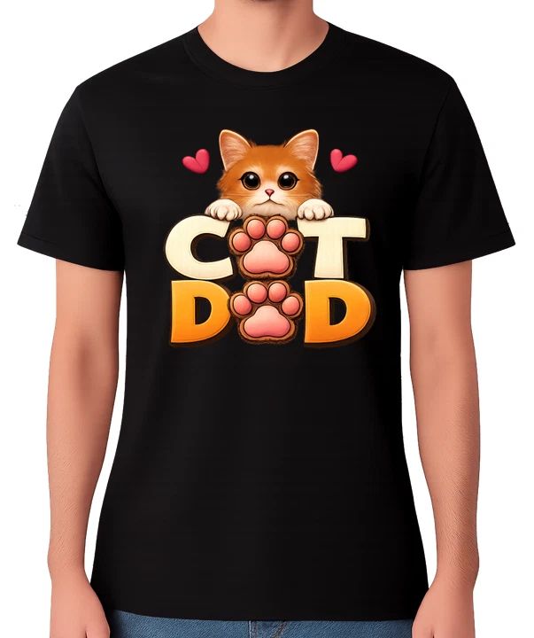 Cat Dad T-Shirt Cute Kitten Graphic Funny Cat Lover Gift Unisex Tee Unisex T-shirt, Sweatshirt, Hoodie, Long Sleeve Tee - T-Shirt, Sweatshirt, Hoodie