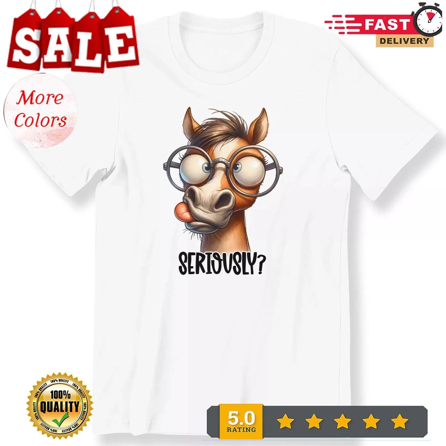 NEW/Funny Horse Seriously Men Ladies T-shirt Funny Slogan Horse Lovers Gift Tee Unisex T-shirt, Sweatshirt, Hoodie, Long Sleeve Tee - T-Shirt, Sweatshirt, Hoodie