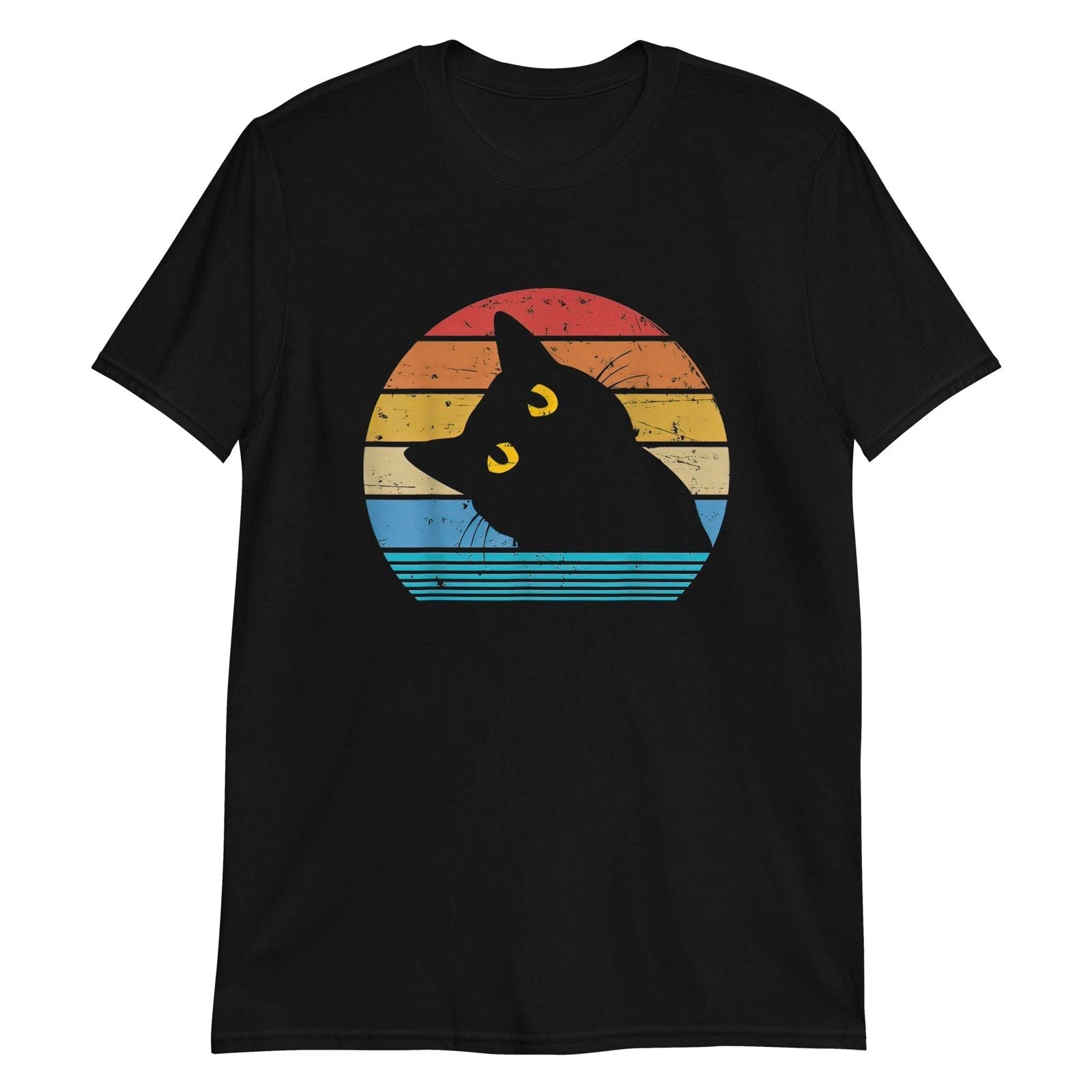 Vintage Retro Black Cat Lover Cute Kitty Gift T-Shirt Unisex T-shirt, Sweatshirt, Hoodie, Long Sleeve Tee - T-Shirt, Sweatshirt, Hoodie