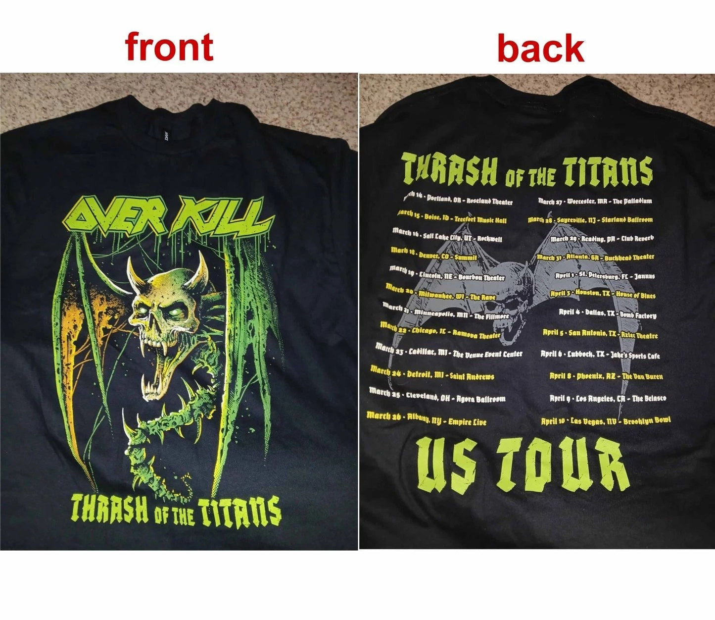 Overkill Thrash Of The Titans US Tour 2026 With Testament reprint T-Shirt Unisex T-shirt, Sweatshirt, Hoodie, Long Sleeve Tee - T-Shirt, Sweatshirt, Hoodie