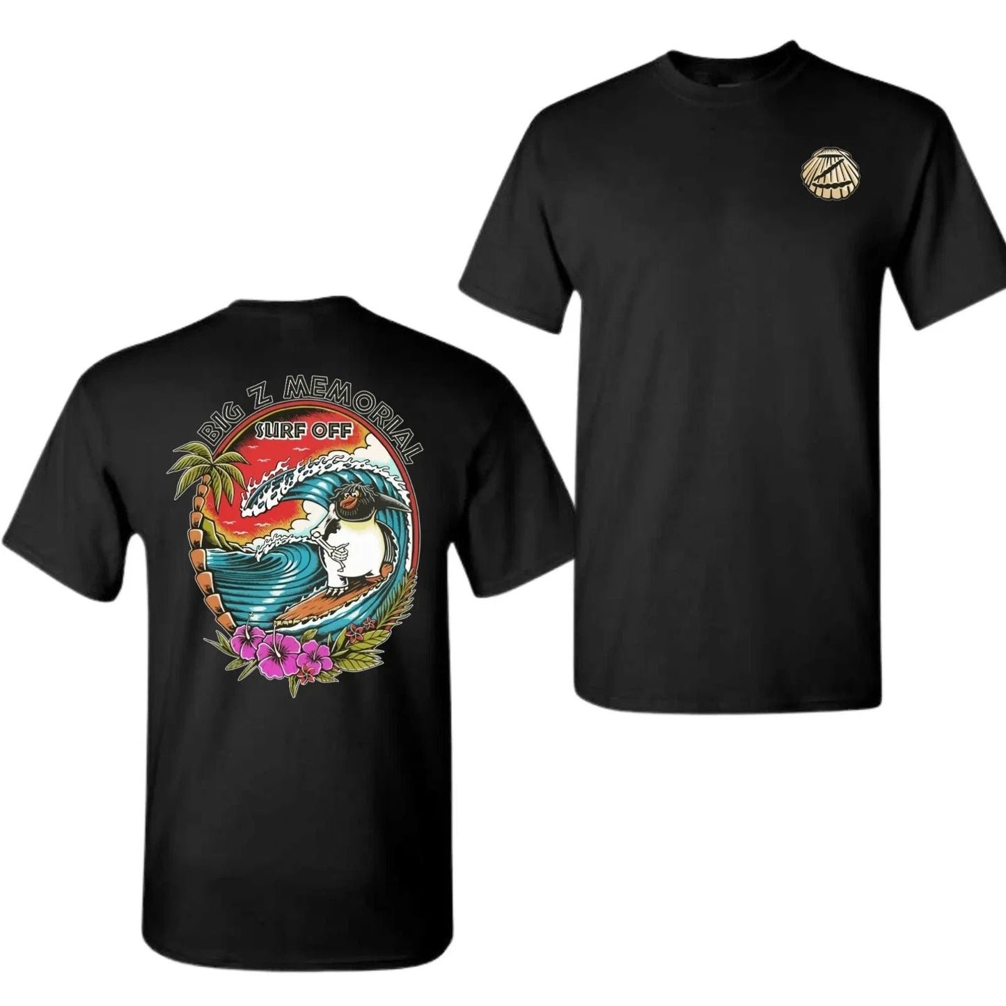 Big Z Memorial Surf Off T-Shirt, Retro Hawaiian Surfing Penguin Graphic Tee Unisex T-shirt, Sweatshirt, Hoodie, Long Sleeve Tee - T-Shirt, Sweatshirt, Hoodie