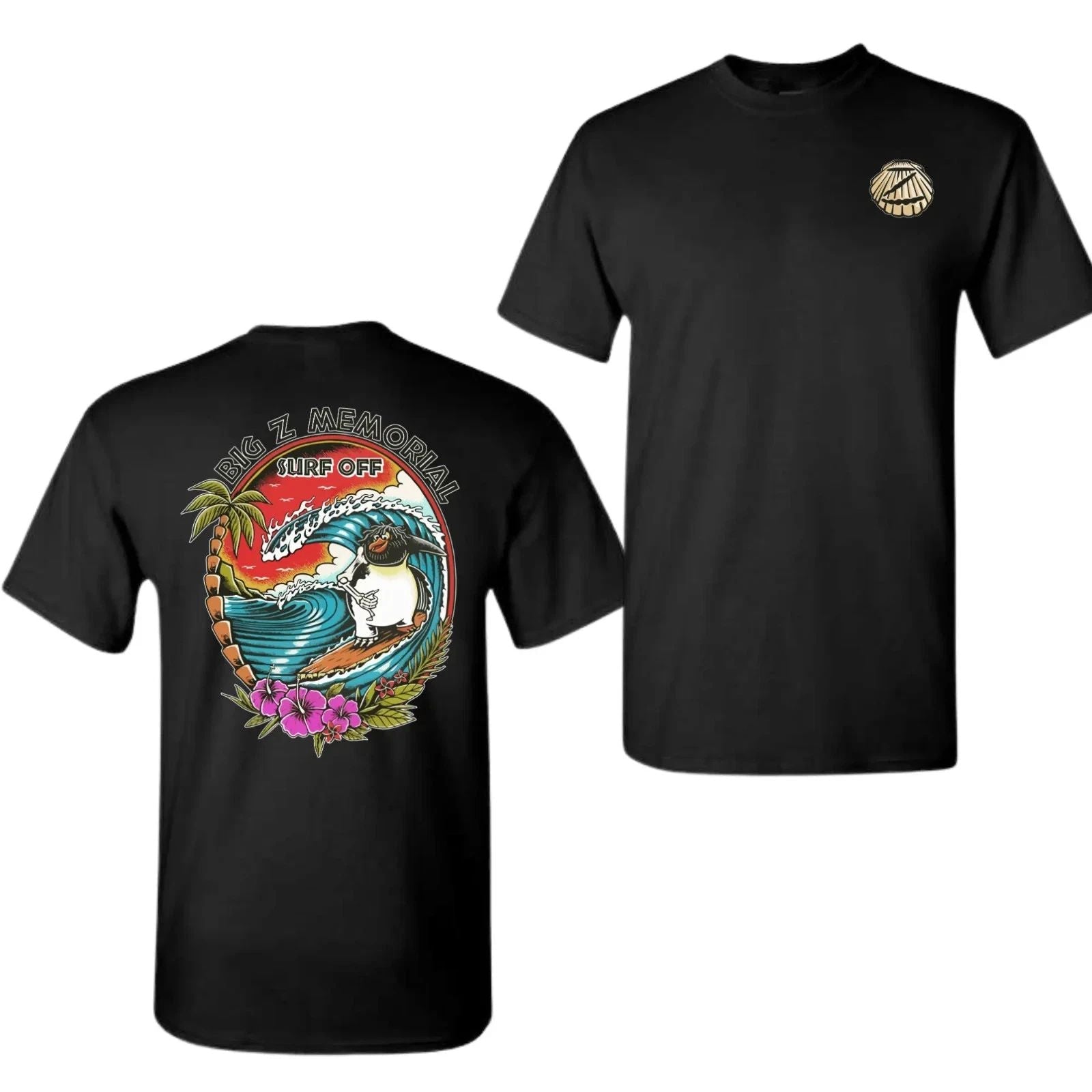 Big Z Memorial Surf Off T-Shirt, Retro Hawaiian Surfing Penguin Graphic Tee Unisex T-shirt, Sweatshirt, Hoodie, Long Sleeve Tee - T-Shirt, Sweatshirt, Hoodie