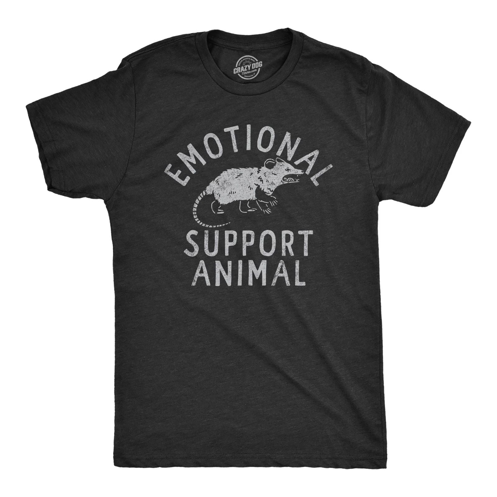 Mens Emotional Support Animal T Shirt Funny Mean Possum Joke Tee for Guys Unisex T-shirt, Sweatshirt, Hoodie, Long Sleeve Tee - T-Shirt, Sweatshirt, Hoodie