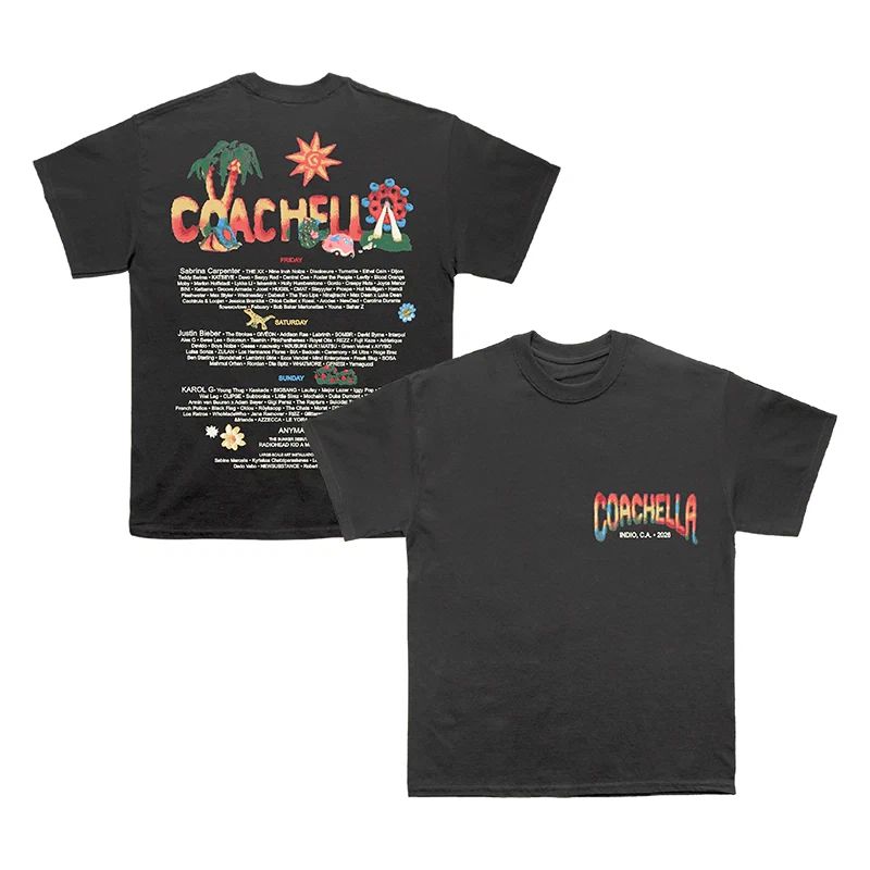 1Coachella 2026 Merch In Indio California Logo With Lineup Felt Cute 2026 TShirt Unisex T-shirt, Sweatshirt, Hoodie, Long Sleeve Tee - T-Shirt, Sweatshirt, Hoodie
