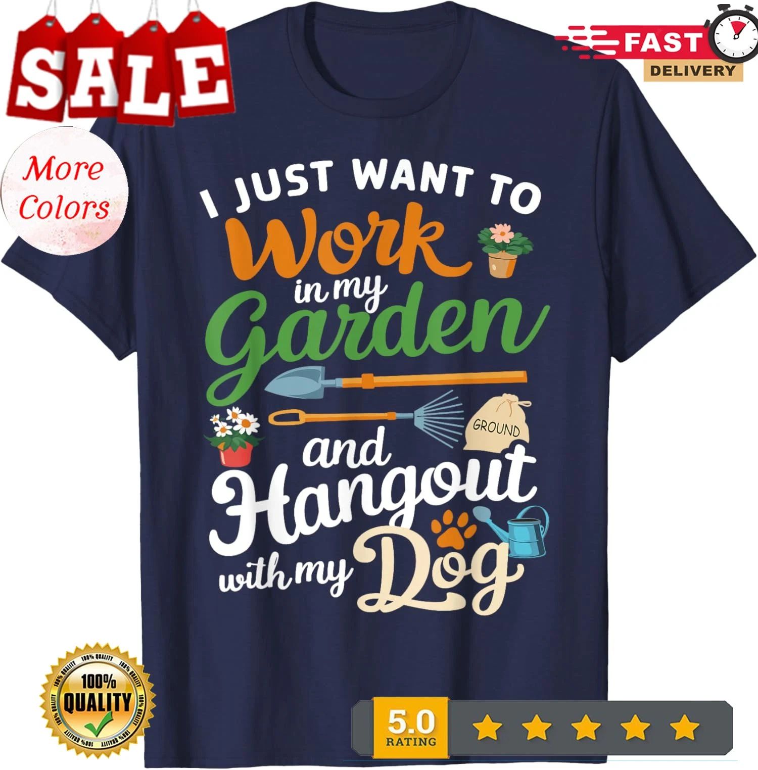 Gardening Dog Lover Gardener Garden Plants Funny Unisex T-Shirt Unisex T-shirt, Sweatshirt, Hoodie, Long Sleeve Tee - T-Shirt, Sweatshirt, Hoodie