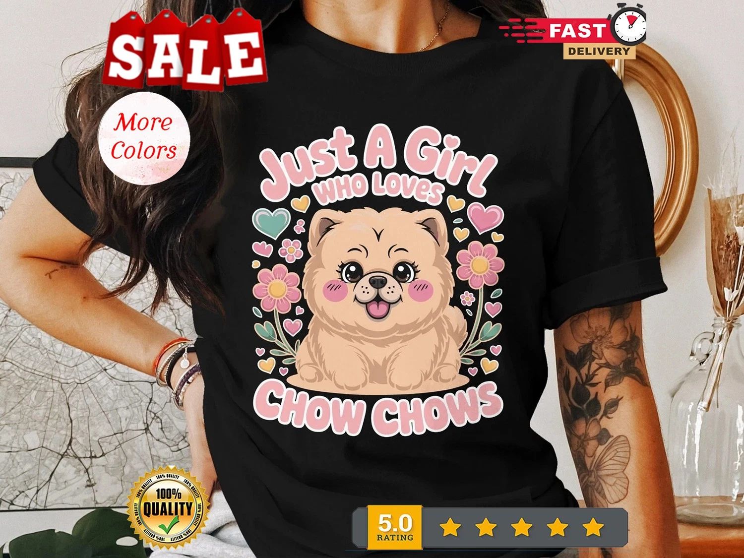 Just a Girl Who Loves Chow Chows T-Shirt, Cute Dog Lover Gift Tee for Women Unisex T-shirt, Sweatshirt, Hoodie, Long Sleeve Tee - T-Shirt, Sweatshirt, Hoodie
