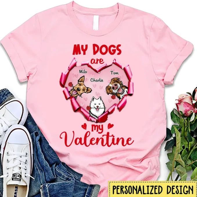 My Valentine Dogs Scratch Gift For Dog Lover Personalized Shirt Unisex T-shirt, Sweatshirt, Hoodie, Long Sleeve Tee - T-Shirt, Sweatshirt, Hoodie