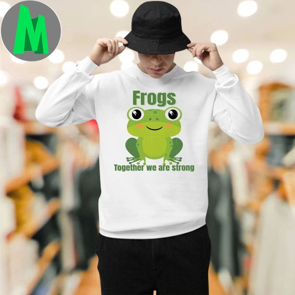 Frogs Together We Are Strong Cute Frog Protest - Adult & Kids T-Shirts, Sweatshirts & Hoodies apparel design preview 3