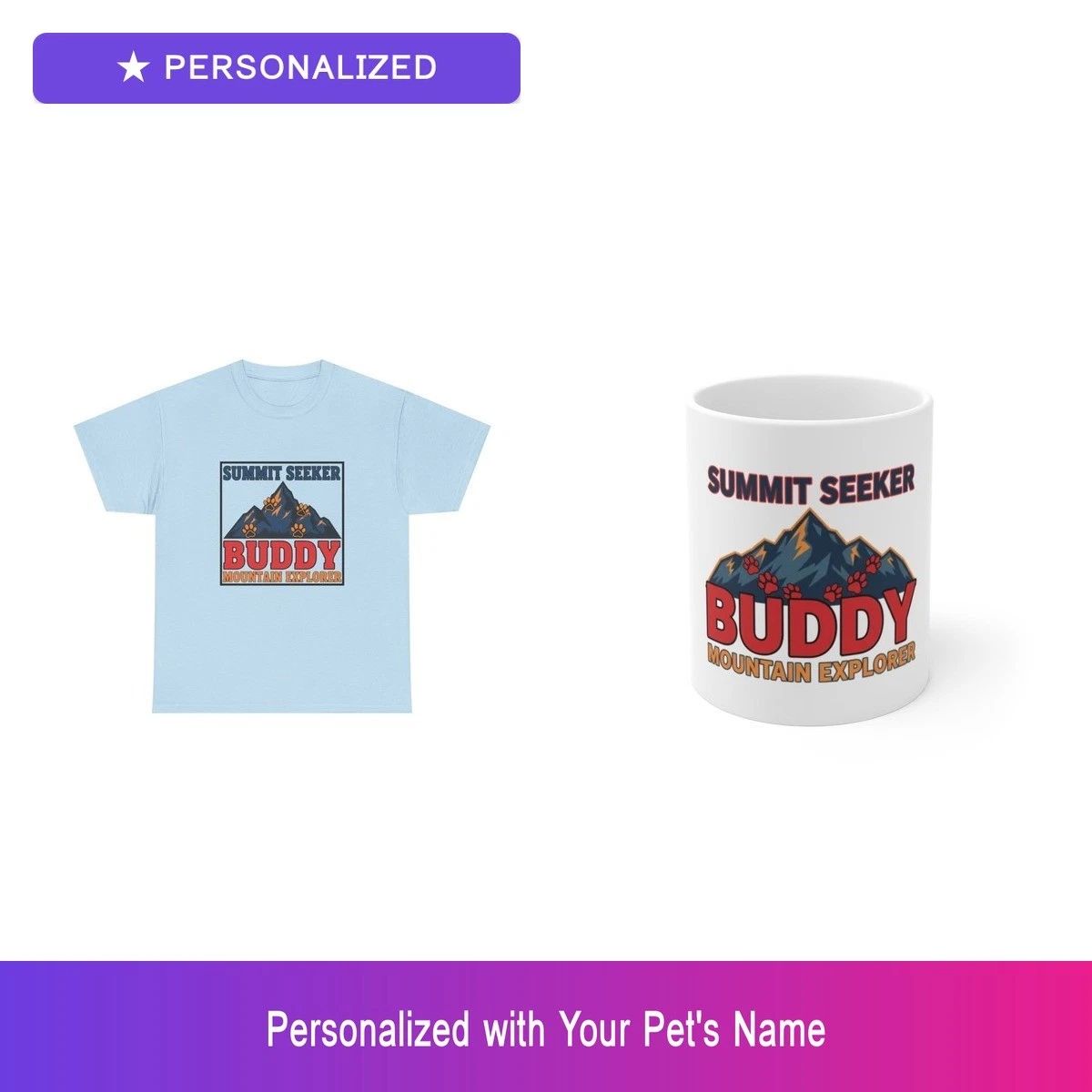 Custom Pet Outdoor Gift Set Shirt Mug Personalized Name Bundle Dog Lover Unisex T-shirt, Sweatshirt, Hoodie, Long Sleeve Tee - T-Shirt, Sweatshirt, Hoodie
