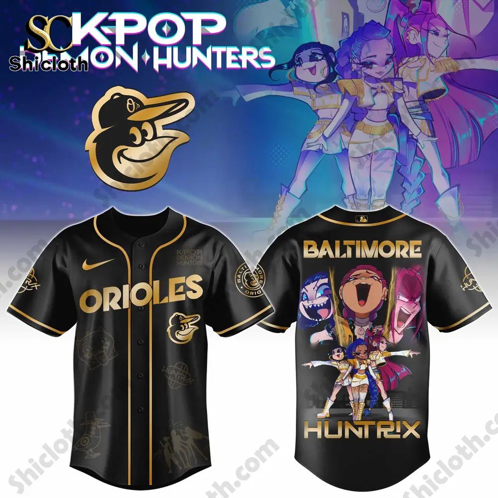 ALL TEAM MLB x “Golden” Kpop Hunter Demon Jersey baseball jersey product view 2