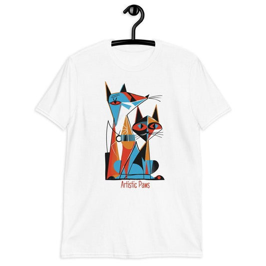 Artistic Paws Cat T-Shirt  Modern Cat Lover Tee  Abstract Cat Graphic Shirt  #32 Unisex T-shirt, Sweatshirt, Hoodie, Long Sleeve Tee - T-Shirt, Sweatshirt, Hoodie