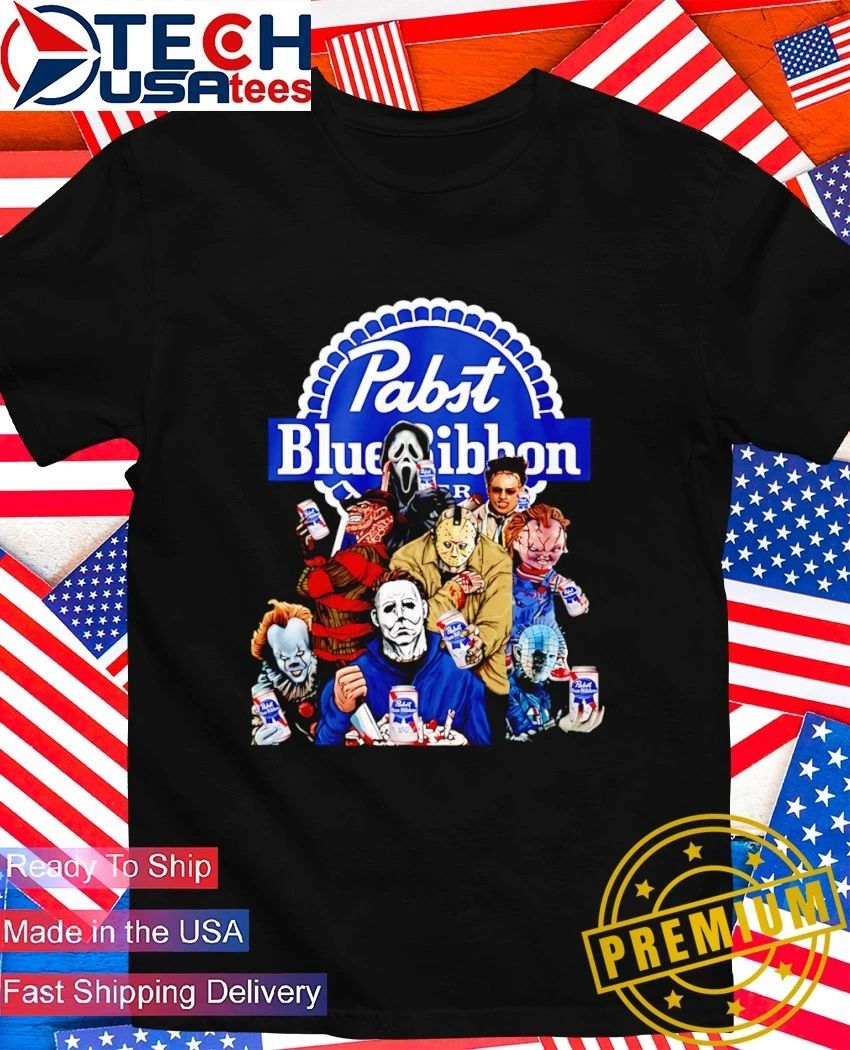 Horror Characters Pabst Blue Ribbon shirt Unisex T-shirt, Sweatshirt, Hoodie, Long Sleeve Tee - T-Shirt, Sweatshirt, Hoodie