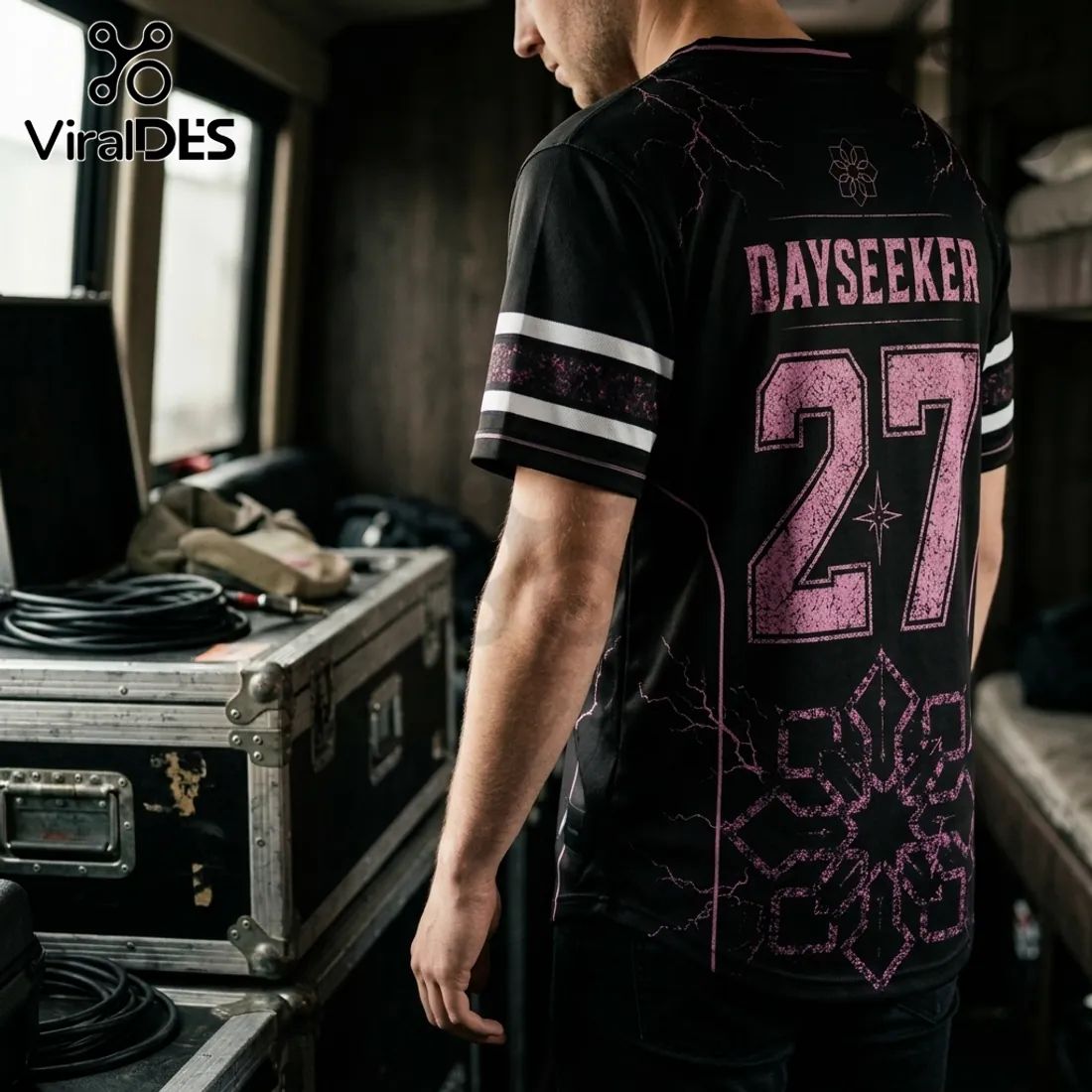 Dayseeker Black and Pink 2027 Australian Tour Football Jersey football jersey product view 5