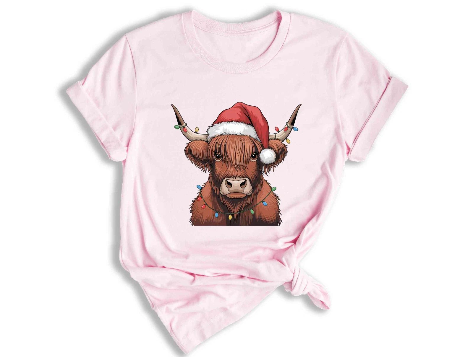 Christmas Cow Shirt, Cow Lights Shirt, Cute Cow Shirt, Cow Lover Shirt Unisex T-shirt, Sweatshirt, Hoodie, Long Sleeve Tee - T-Shirt, Sweatshirt, Hoodie