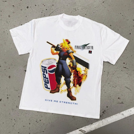90s Nostalgia "Final Fantasy x Pepsi Cola" T-Shirt S-5XL Unisex T-shirt, Sweatshirt, Hoodie, Long Sleeve Tee - T-Shirt, Sweatshirt, Hoodie