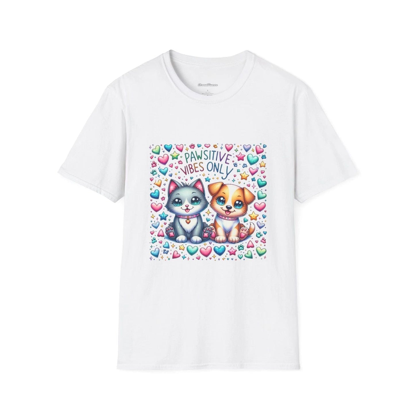 Pawsitive Vibes Softstyle T-Shirt, Cute Animal Lover Tee, Positive Vibe Shirt Unisex T-shirt, Sweatshirt, Hoodie, Long Sleeve Tee - T-Shirt, Sweatshirt, Hoodie