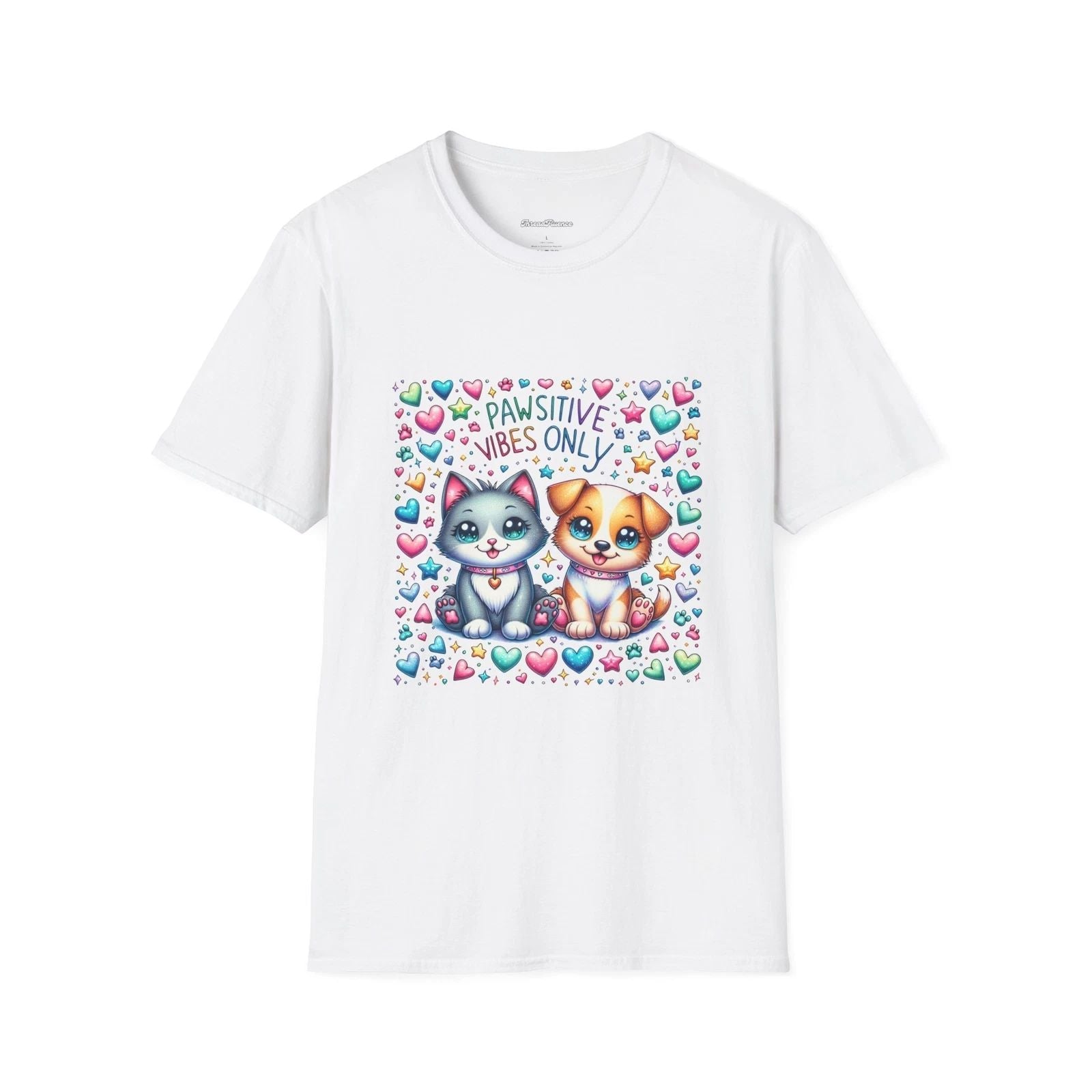 Pawsitive Vibes Softstyle T-Shirt, Cute Animal Lover Tee, Positive Vibe Shirt Unisex T-shirt, Sweatshirt, Hoodie, Long Sleeve Tee - T-Shirt, Sweatshirt, Hoodie