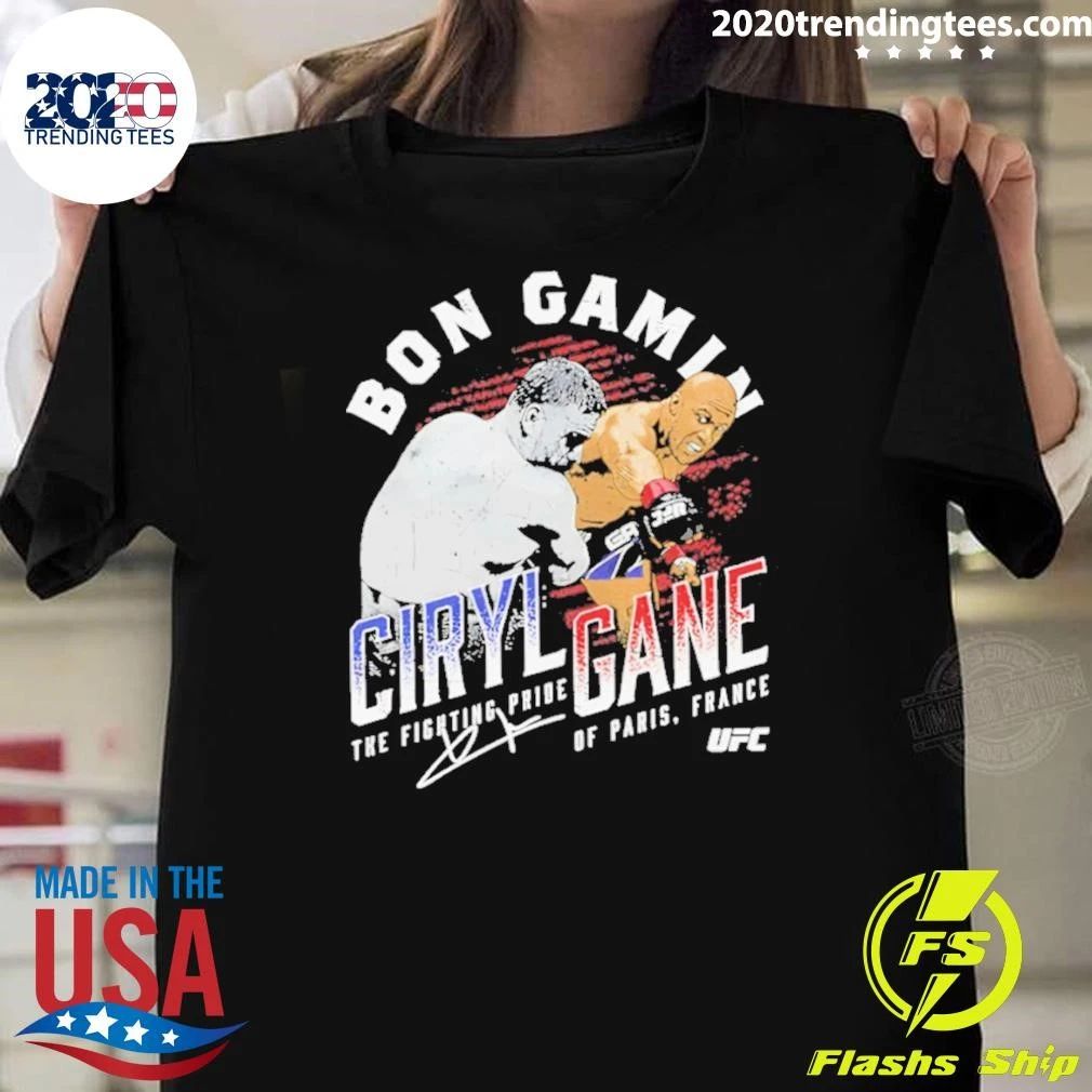 Ciryl Gane Bon Gamin The Fighting Pride Of Paris France Signature Shirt Unisex T-shirt, Sweatshirt, Hoodie, Long Sleeve Tee - T-Shirt, Sweatshirt, Hoodie