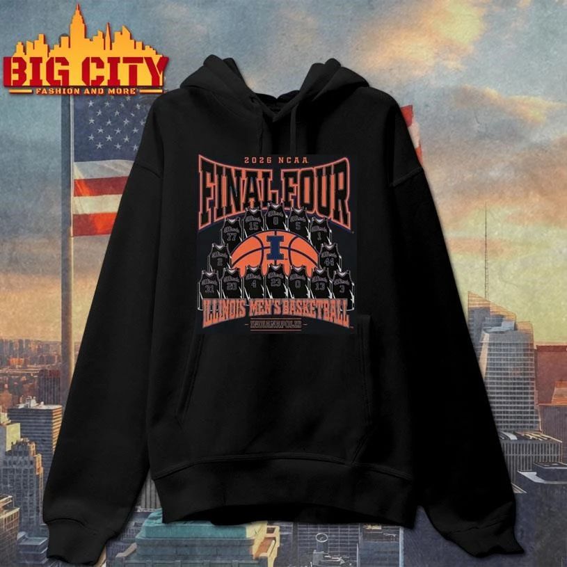 Illinois Basketball 2026 Final Four Graphic - Adult & Kids T-Shirts, Sweatshirts & Hoodies apparel design preview 2