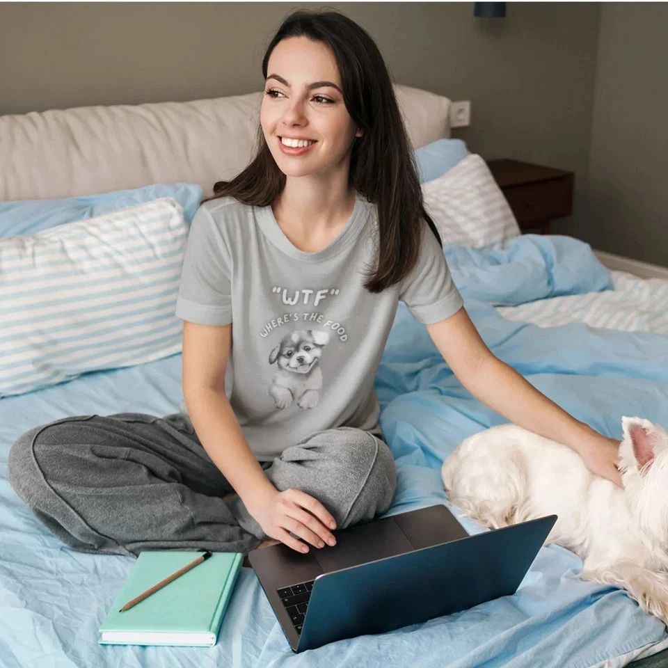 Dog Lover Unisex Round Neck T-Shirt Classic Fit  Adorable Puppy Print Cotton Unisex T-shirt, Sweatshirt, Hoodie, Long Sleeve Tee - T-Shirt, Sweatshirt, Hoodie