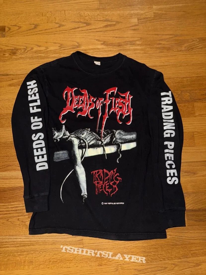 1997 DEEDS OF FLESH Boot Vintage Long Sleeves Shirt Reprint Unisex T-shirt, Sweatshirt, Hoodie, Long Sleeve Tee - T-Shirt, Sweatshirt, Hoodie