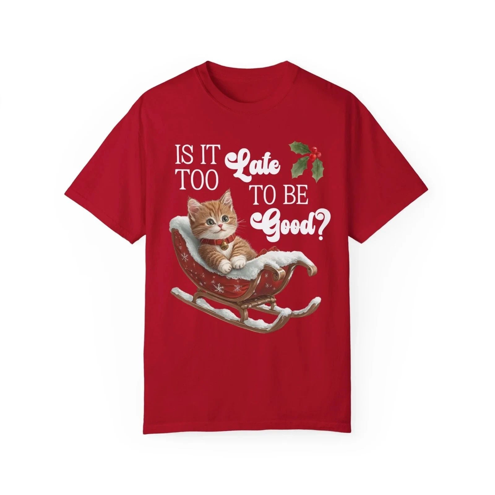 Christmas Cat Lover Tee Red Shirt Unisex T-shirt, Sweatshirt, Hoodie, Long Sleeve Tee - T-Shirt, Sweatshirt, Hoodie