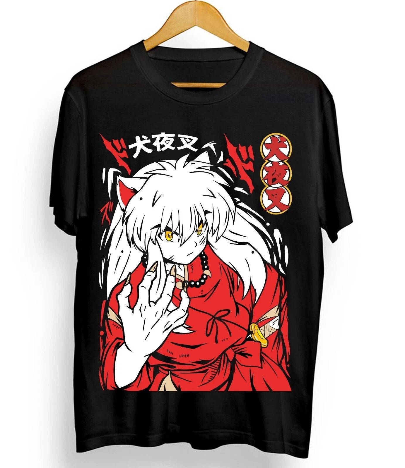 Inuyasha Sesshomaru T-shirt Red Moon Inu Yasha Kawaii Anime Tee All Size Unisex T-shirt, Sweatshirt, Hoodie, Long Sleeve Tee - T-Shirt, Sweatshirt, Hoodie