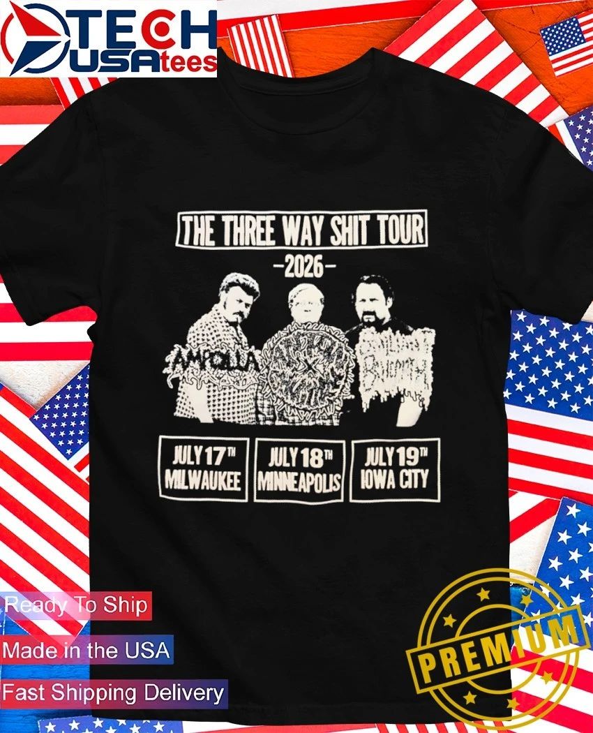 The Three Way Shit Tour 2026 shirt Unisex T-shirt, Sweatshirt, Hoodie, Long Sleeve Tee - T-Shirt, Sweatshirt, Hoodie