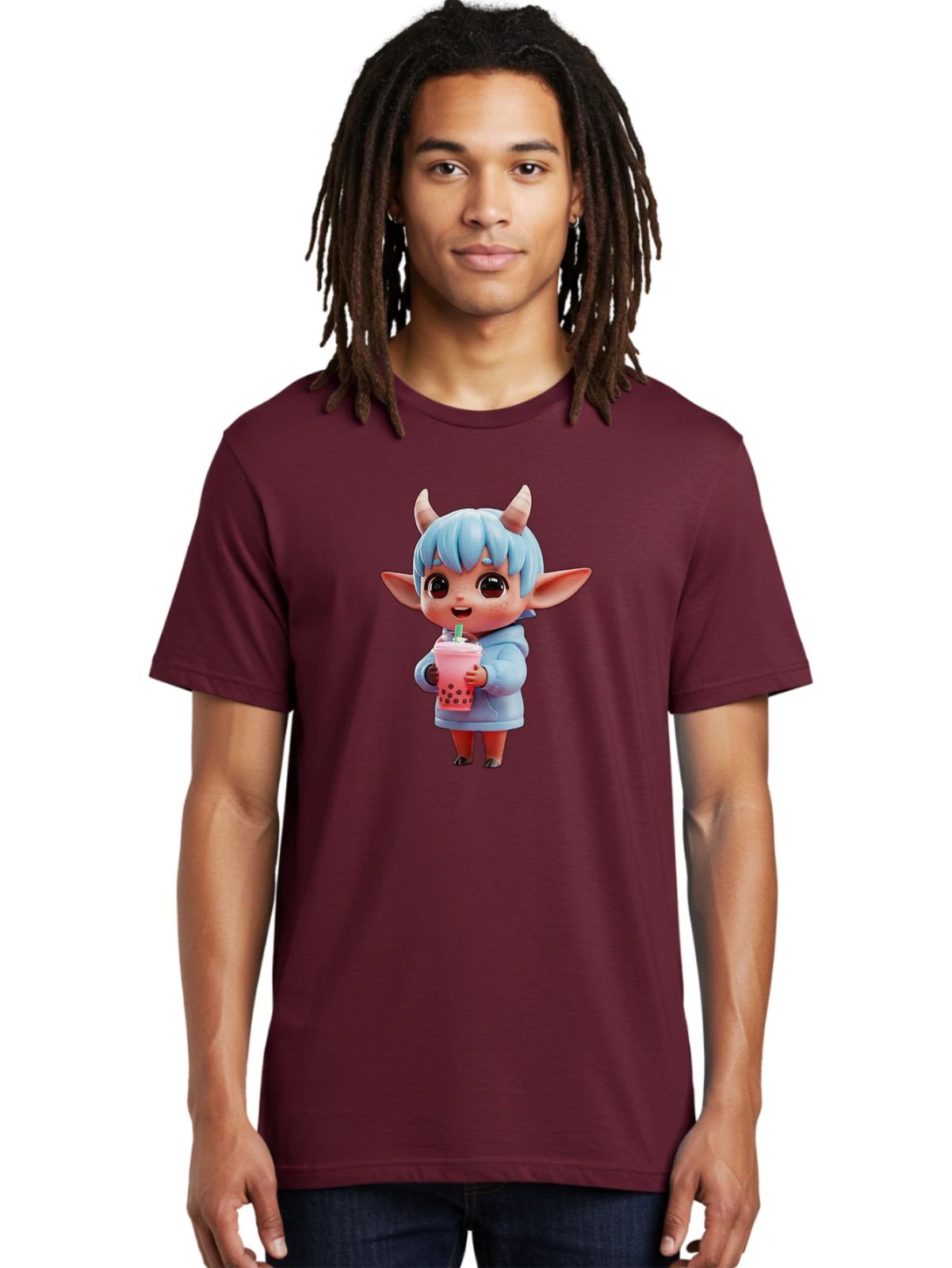 Kawaii-Demon Mens Graphic Tee, 100% Cotton, Casual Summer Wear Unisex T-shirt, Sweatshirt, Hoodie, Long Sleeve Tee - T-Shirt, Sweatshirt, Hoodie