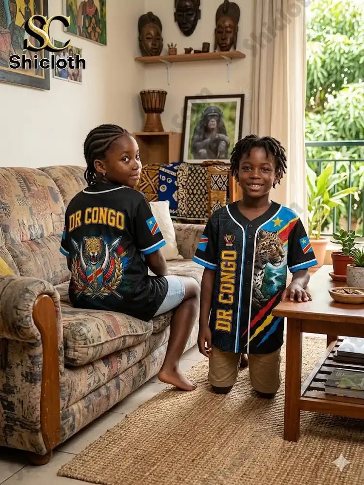 Men’s Congo (DRC) Baseball Jersey baseball jersey product view 1