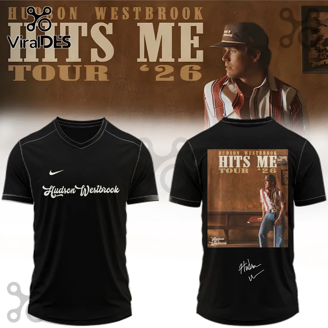 Hudson Westbrook Hits Me Tour 2026 Signature Football Jersey football jersey product view 1
