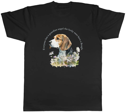 Beagle Mens T-Shirt Pet Dog Lover Guardian Angel Tee Gift Unisex T-shirt, Sweatshirt, Hoodie, Long Sleeve Tee - T-Shirt, Sweatshirt, Hoodie