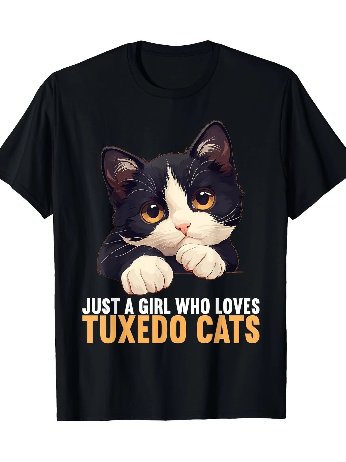 Women'S Just A Who Likes Tuxedo Cats Graphic T-Shirt - 100% Soft Casual Short Unisex T-shirt, Sweatshirt, Hoodie, Long Sleeve Tee - T-Shirt, Sweatshirt, Hoodie