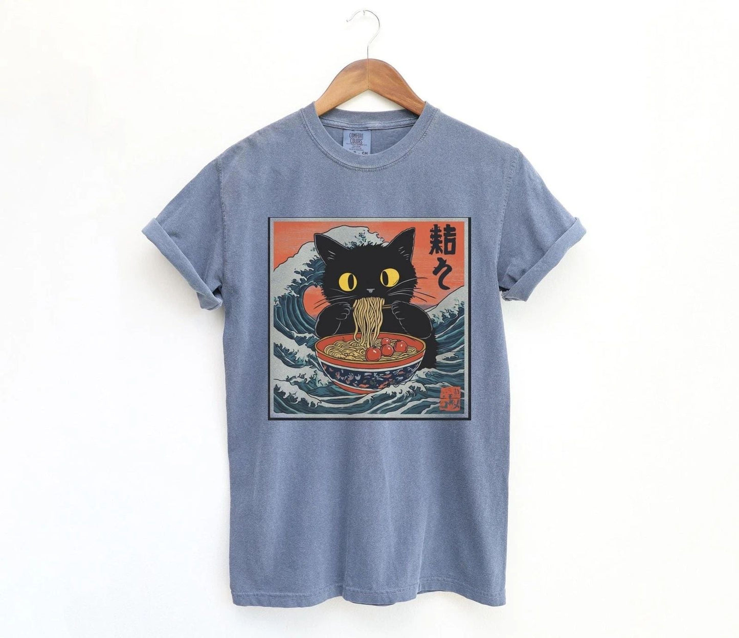 Retro Cat Eating Ramen 90s Graphic Shirt  Vintage Ramen Lovers T-Shirt  Retro Unisex T-shirt, Sweatshirt, Hoodie, Long Sleeve Tee - T-Shirt, Sweatshirt, Hoodie