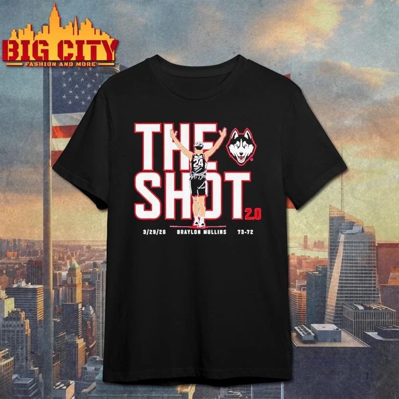 Uconn Huskies Basketball Braylon Mullins The Shot 2 - Adult & Kids T-Shirts, Sweatshirts & Hoodies apparel design preview 1