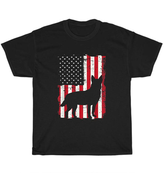 American USA Flag Australian Cattle Dog Blue Red Heeler Dogs Pet Lover T-Shirt Unisex T-shirt, Sweatshirt, Hoodie, Long Sleeve Tee - T-Shirt, Sweatshirt, Hoodie