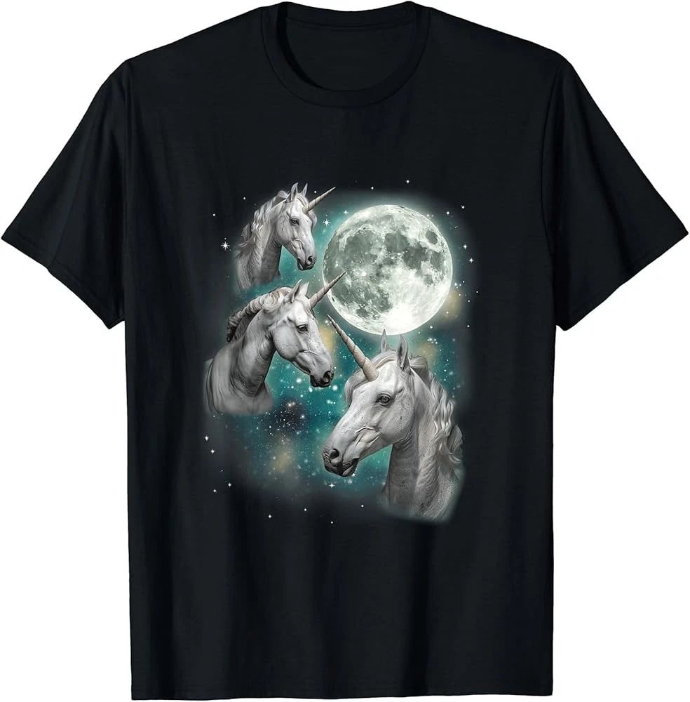 Three Unicorn Moon 3 Magical Fantasy Mythic Horned Unicorn T-Shirt Unisex T-shirt, Sweatshirt, Hoodie, Long Sleeve Tee - T-Shirt, Sweatshirt, Hoodie