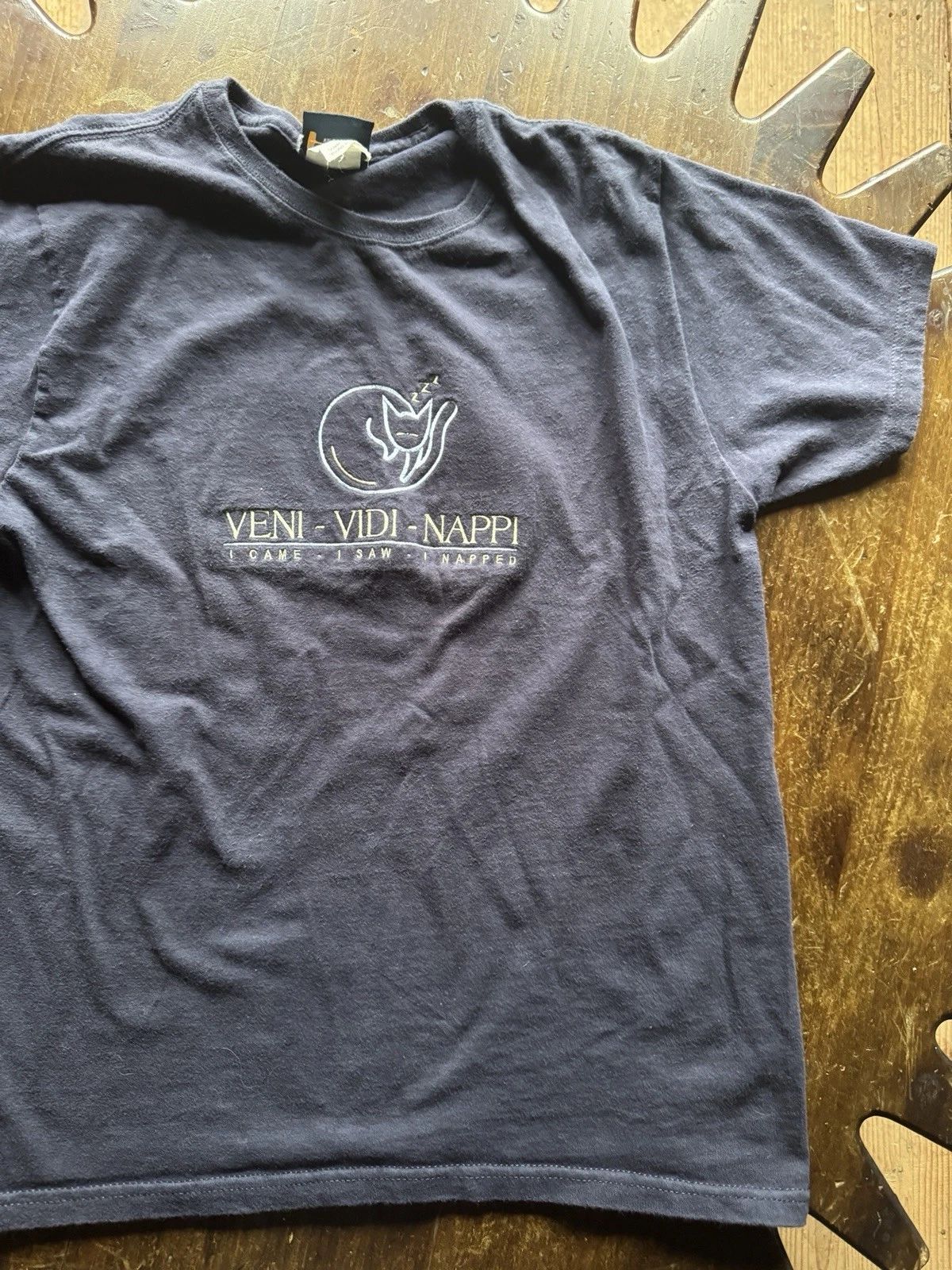 VTG Cat Lovers Napping Dark Blue Shirt SZ L CAT MOM T-SHIRT Unisex T-shirt, Sweatshirt, Hoodie, Long Sleeve Tee - T-Shirt, Sweatshirt, Hoodie