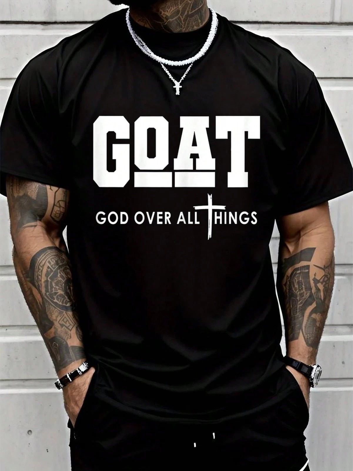 Goat God Over All Things Funny Jesus Christian Printed T-Shirt Unisex T-shirt, Sweatshirt, Hoodie, Long Sleeve Tee - T-Shirt, Sweatshirt, Hoodie